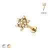 MULTI CZ SNOW FLAKE TOP THREADLESS (PUSH IN) 316L SURGICAL STEEL LABRET SET